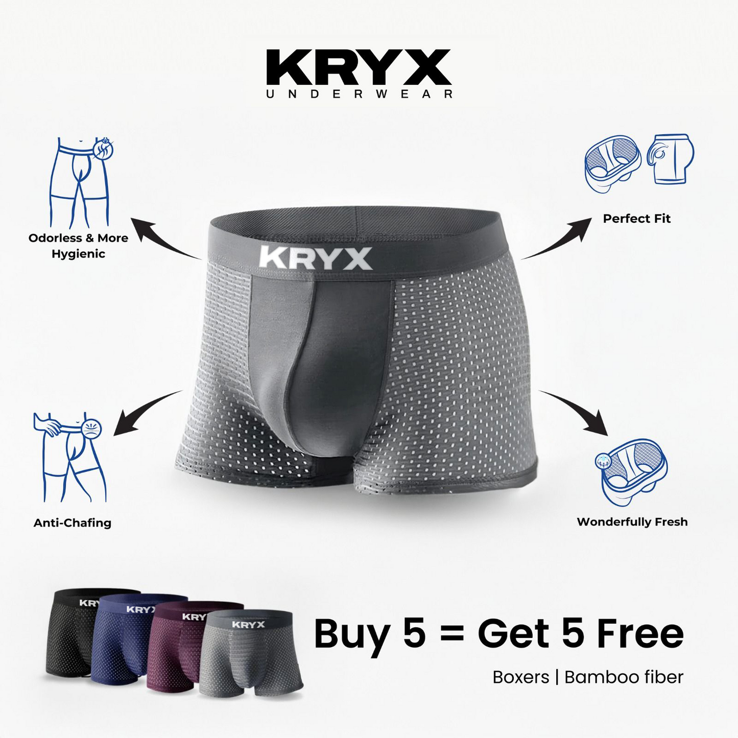 Bamboo Fibre Boxer Shorts - For All-Day Comfort