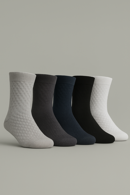 5-Pack Premium Bamboo Mid Socks